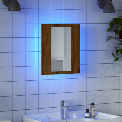 Armoire de salle de bain miroir LED chêne artisanal 40x12x45 cm