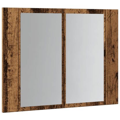 Armoire à miroir LED vieux bois 60x12x45 cm bois d'ingénierie