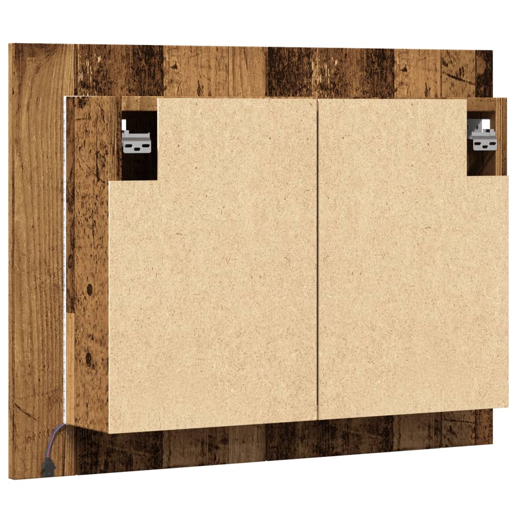 Armoire à miroir LED vieux bois 60x12x45 cm bois d'ingénierie