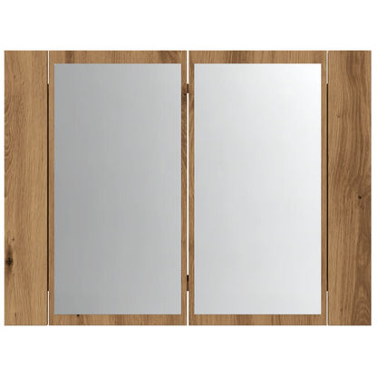 Armoire à miroir LED chêne artisanal 60x12x45cm bois ingénierie