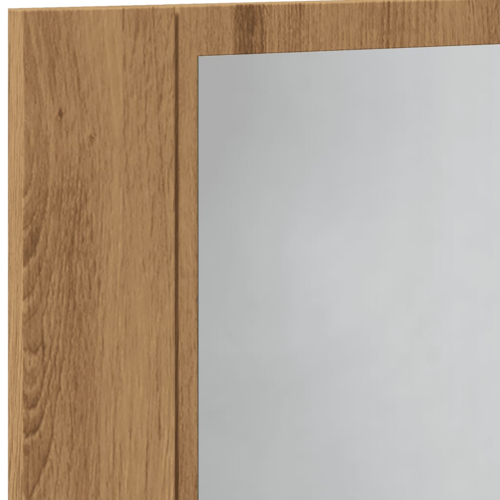 Armoire à miroir LED chêne artisanal 60x12x45cm bois ingénierie