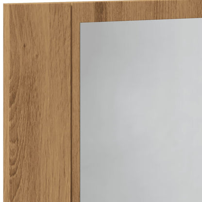 Armoire à miroir LED chêne artisanal 60x12x45cm bois ingénierie