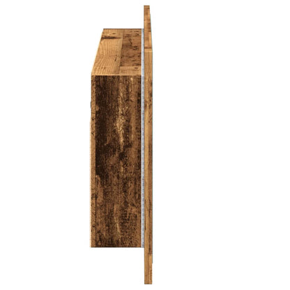 Armoire à miroir LED vieux bois 90x12x45 cm bois d'ingénierie