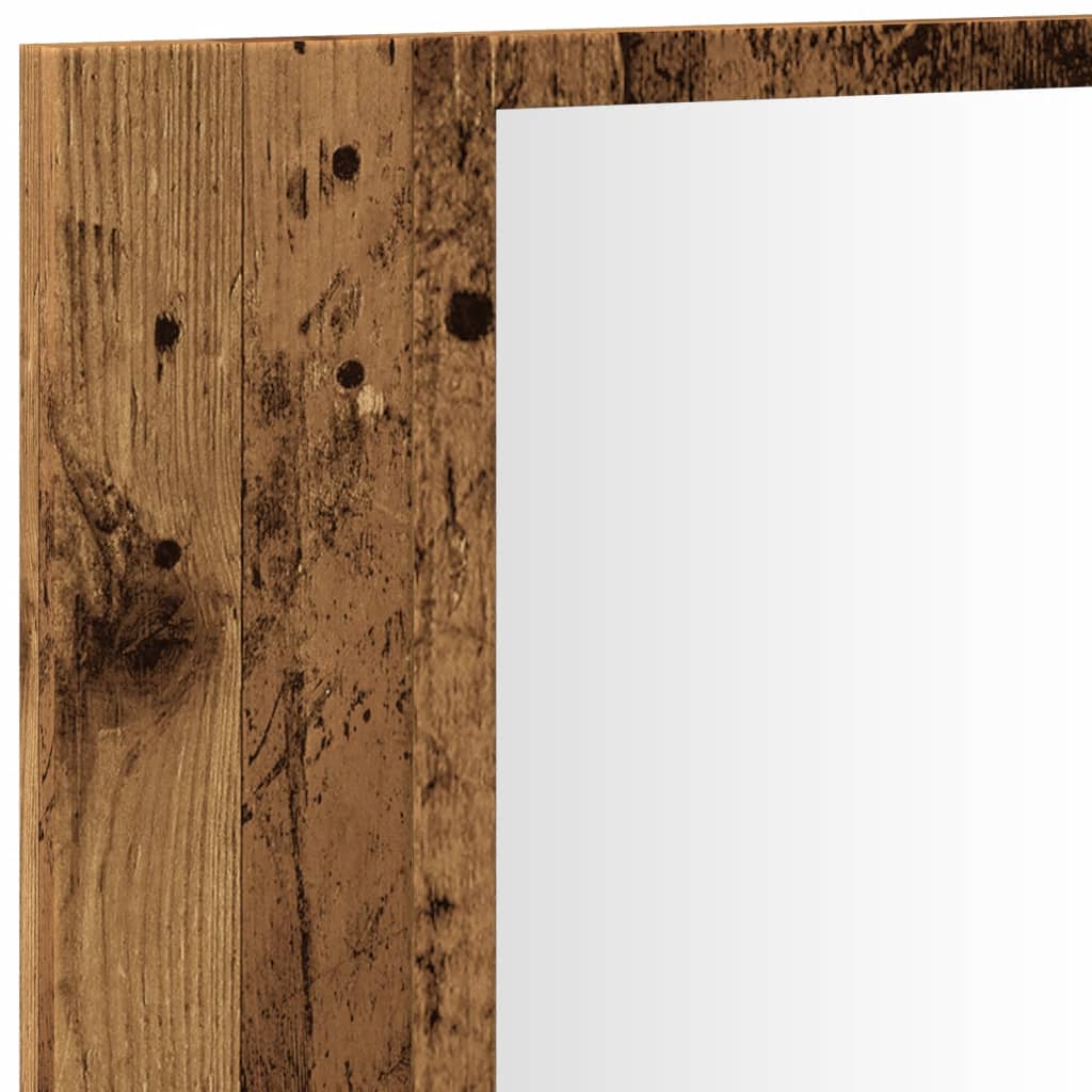 Armoire à miroir LED vieux bois 90x12x45 cm bois d'ingénierie