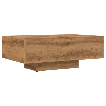 Table basse chêne artisanal 85x55x31 cm bois d'ingénierie