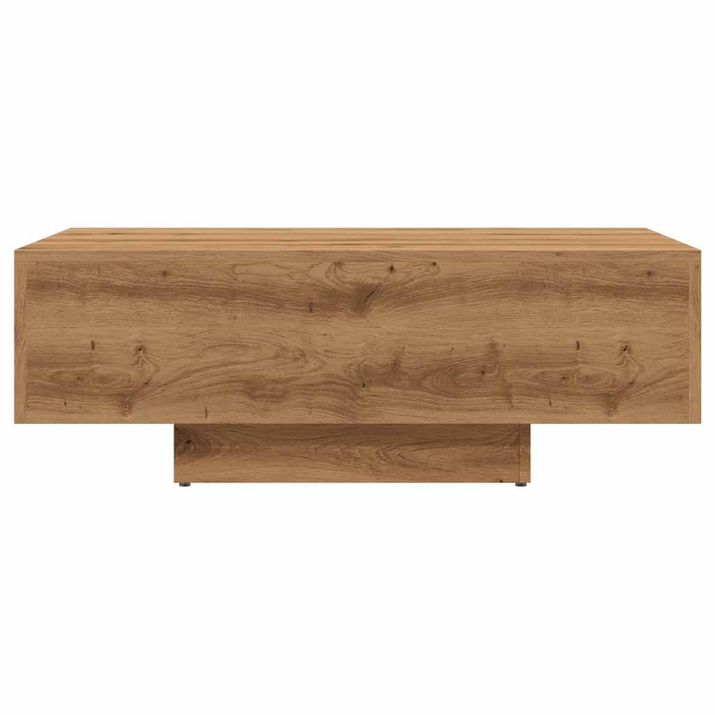 Table basse chêne artisanal 85x55x31 cm bois d'ingénierie