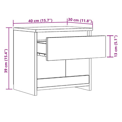 Tables de chevet 2 pcs vieux bois 40x30x39 cm bois ingénierie