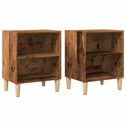 Tables de chevet 2 pcs vieux bois 40x30x50 cm bois d’ingénierie