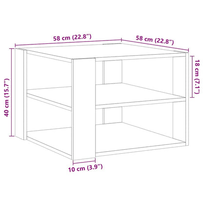 Table basse vieux bois 58x58x40 cm bois d'ingénierie