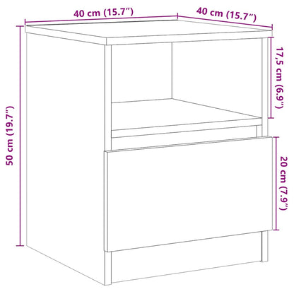 Table de chevet vieux bois 40x40x50 cm bois d’ingénierie