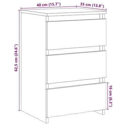 Table de chevet vieux bois 40x35x62,5 cm bois d'ingénierie