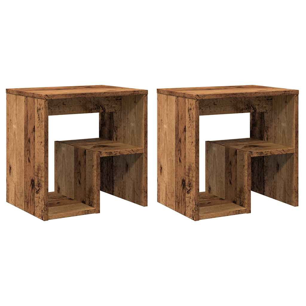 Tables de chevet 2 pcs vieux bois 40x30x40 cm bois d'ingénierie