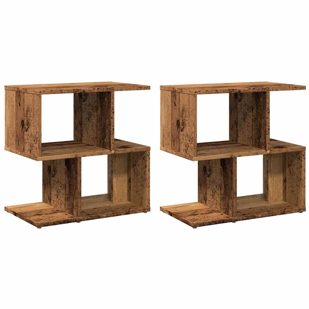 Tables de chevet 2pcs vieux bois 50x30x51,5cm bois d'ingénierie