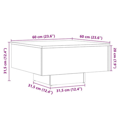 Table basse vieux bois 60x60x31,5 cm bois d'ingénierie