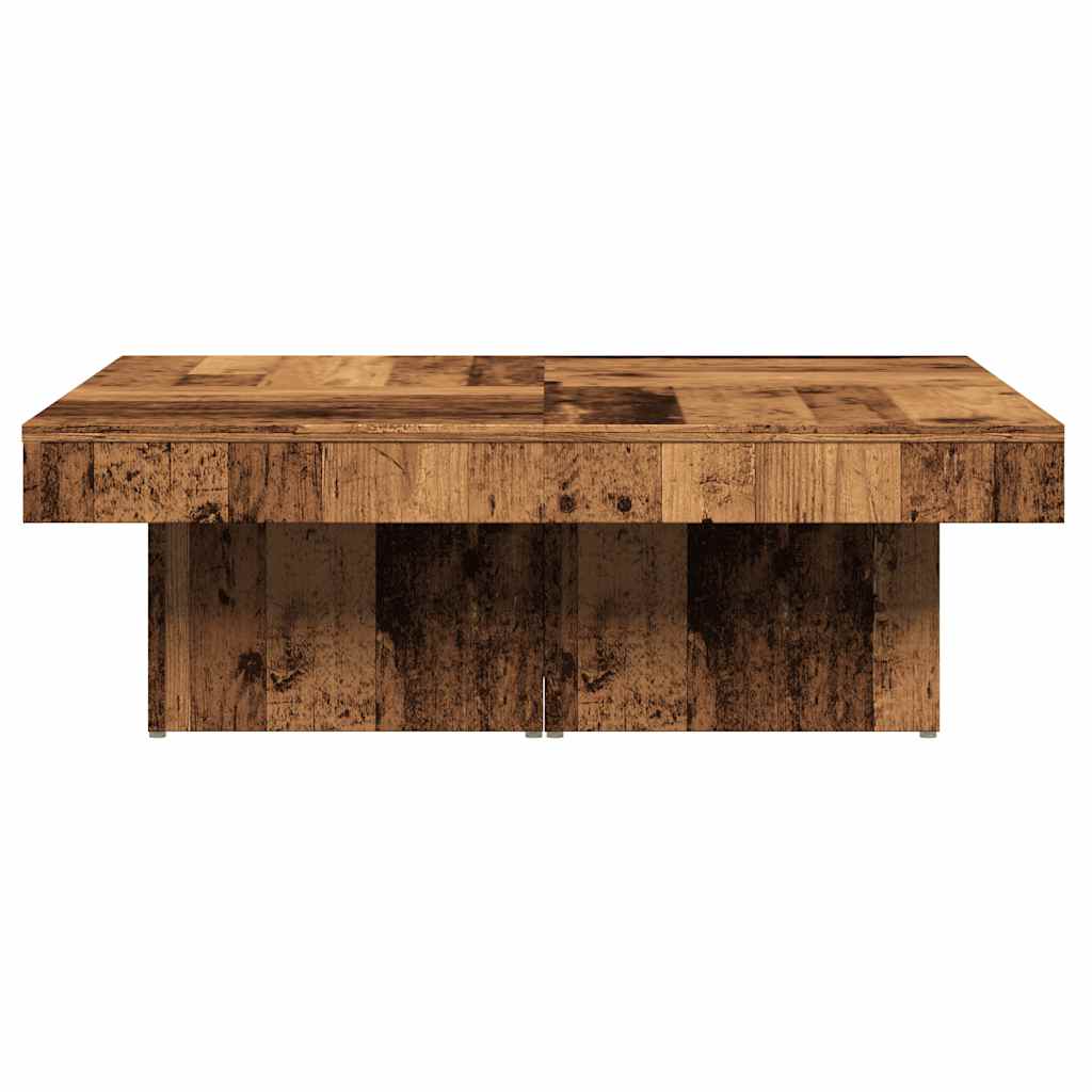 Table basse vieux bois 90x90x28 cm bois d'ingénierie