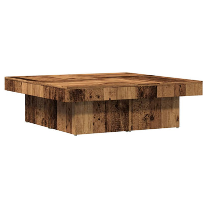 Table basse vieux bois 90x90x28 cm bois d'ingénierie