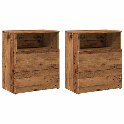 Tables de chevet 2 pcs vieux bois 50x32x60 cm bois d'ingénierie