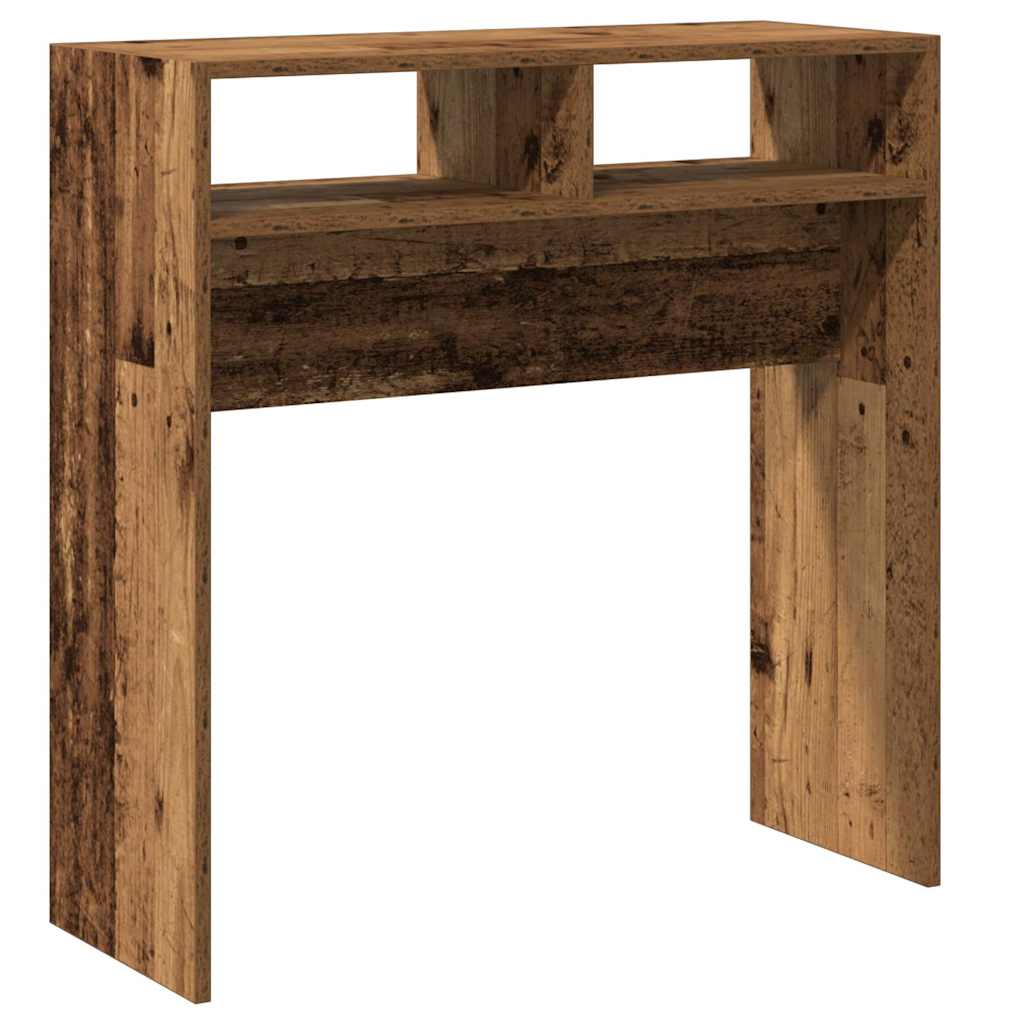 Table console vieux bois 78x30x80 cm bois d'ingénierie