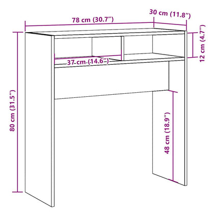 Table console vieux bois 78x30x80 cm bois d'ingénierie