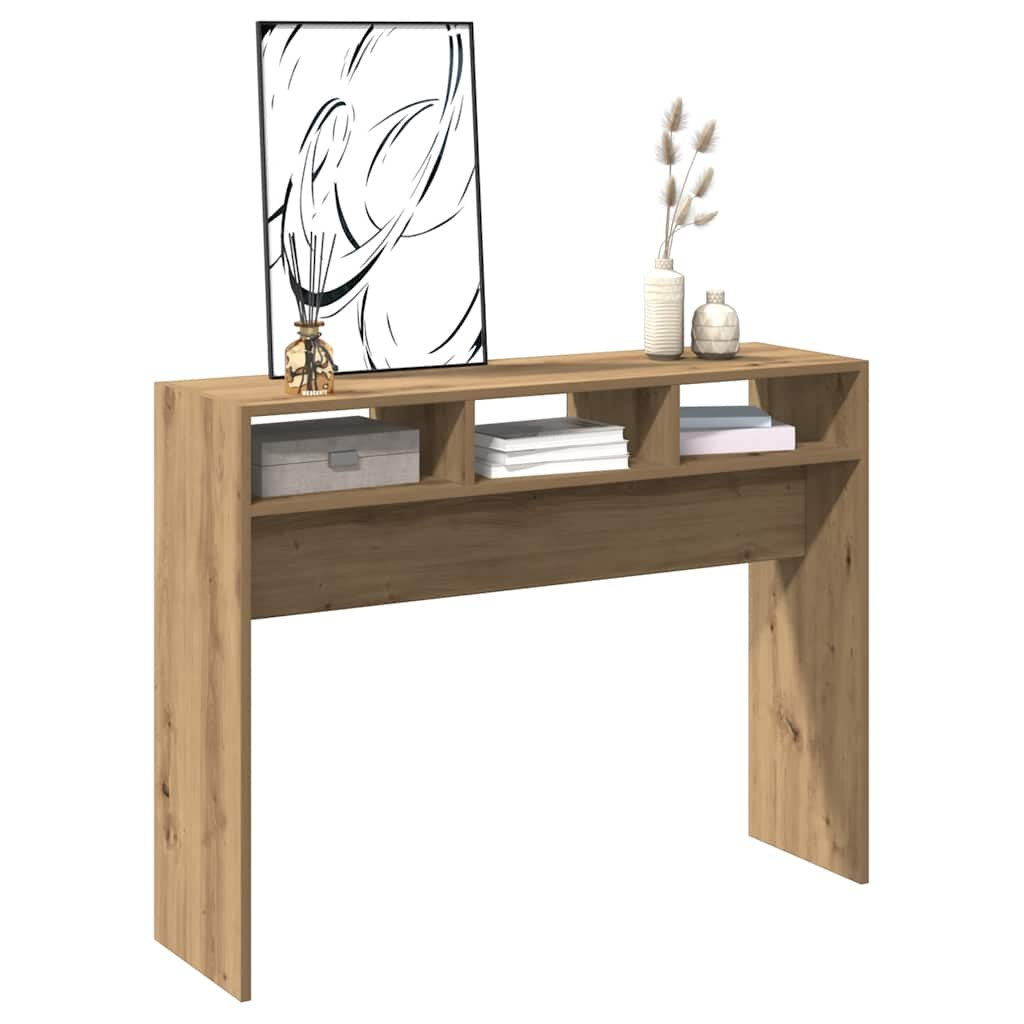 Table console chêne artisanal 105x30x80 cm bois d'ingénierie