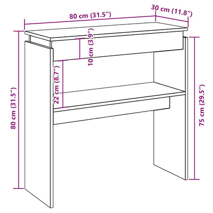 Table console vieux bois 80 x 30 x 80 cm bois d'ingénierie