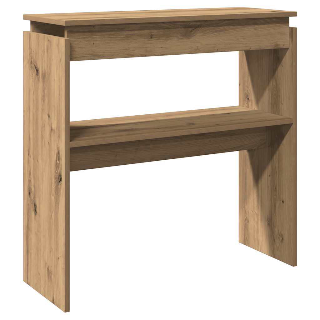 Table console chêne artisanal 80x30x80 cm bois d'ingénierie