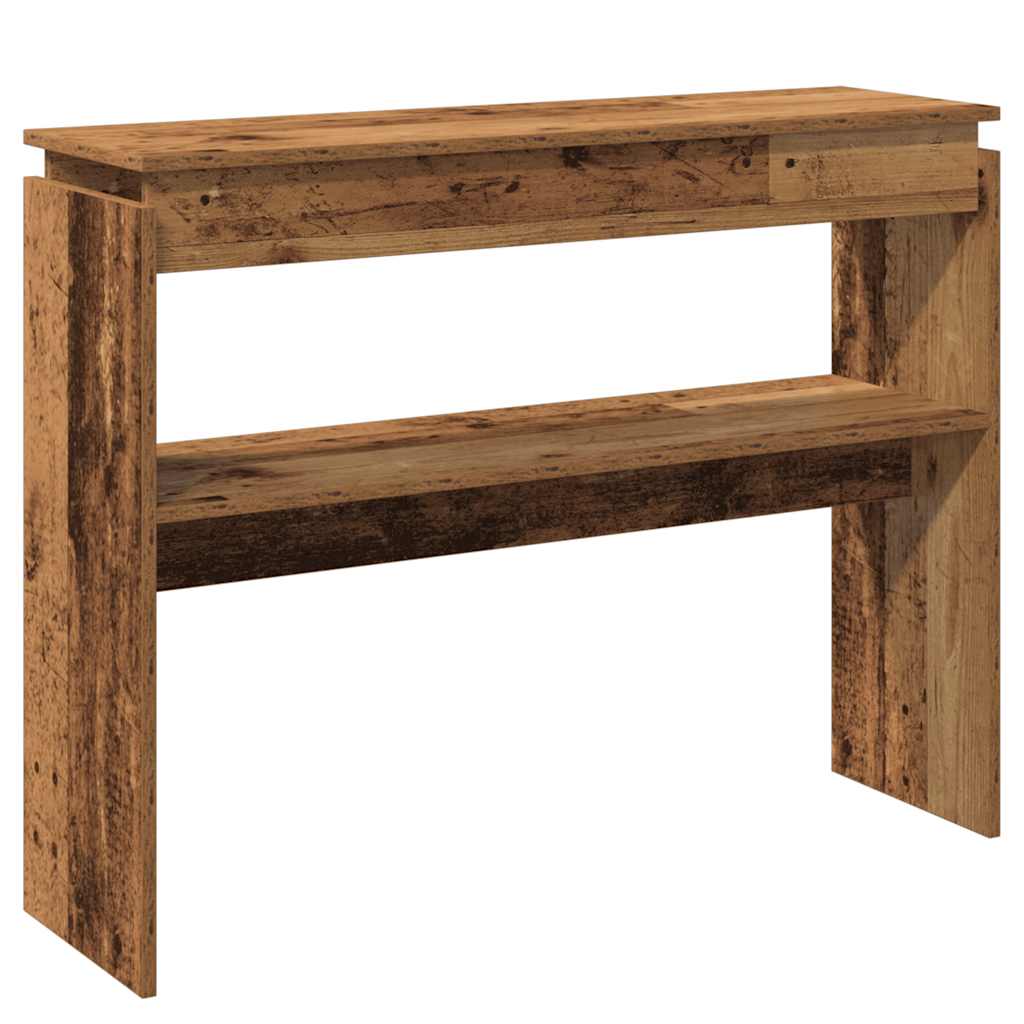 Table console vieux bois 80x30x102 cm bois d'ingénierie