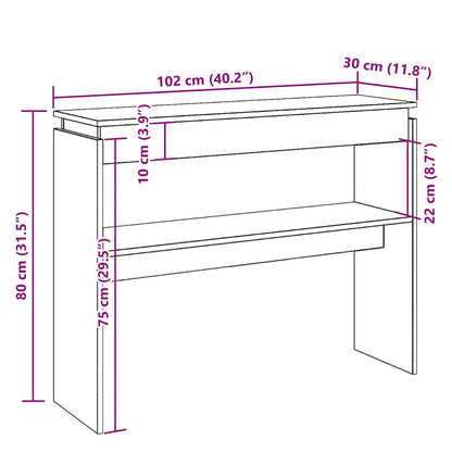 Table console vieux bois 80x30x102 cm bois d'ingénierie