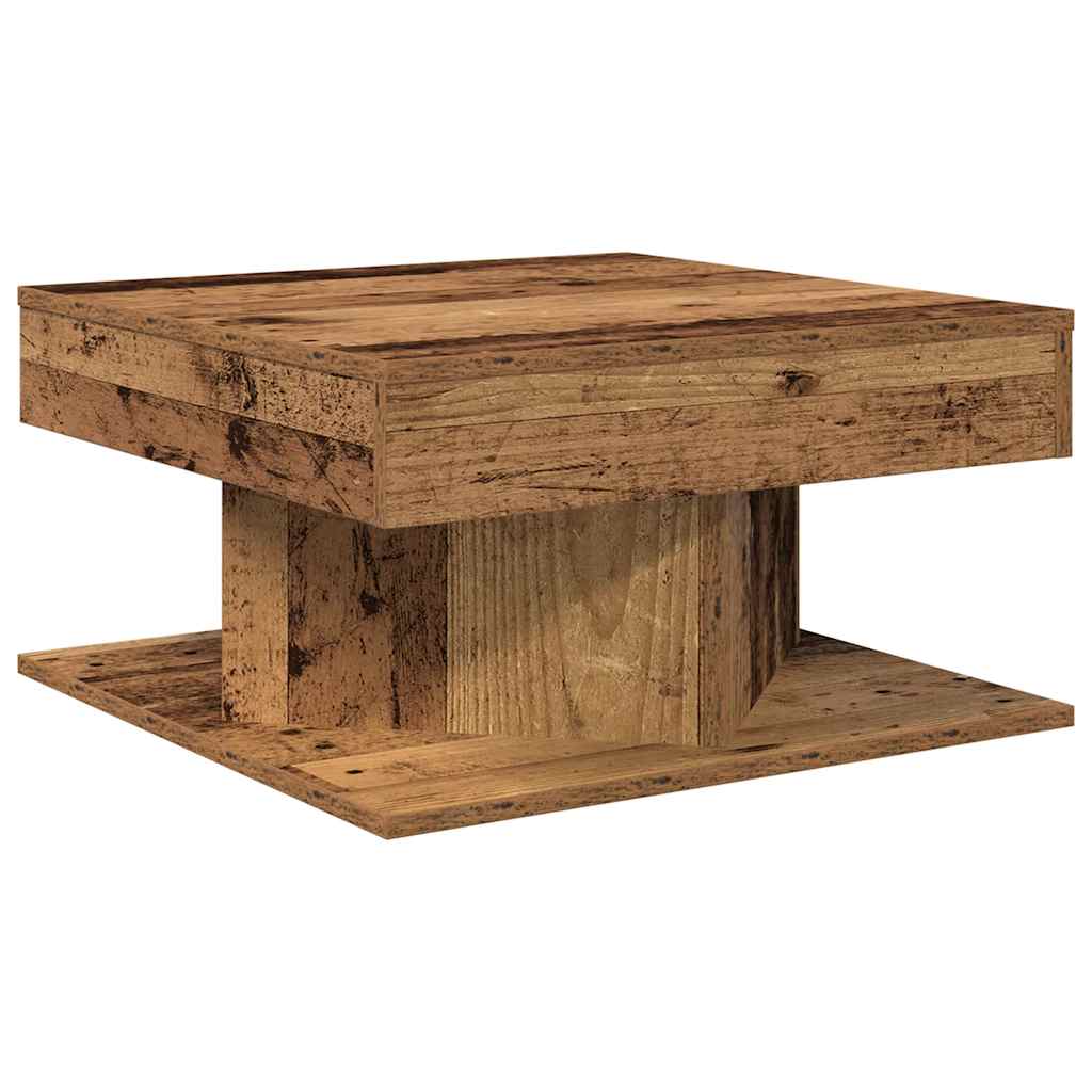 Table basse vieux bois 55x55x30 cm bois d'ingénierie