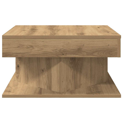 Table basse chêne artisanal 55x55x30 cm bois d'ingénierie