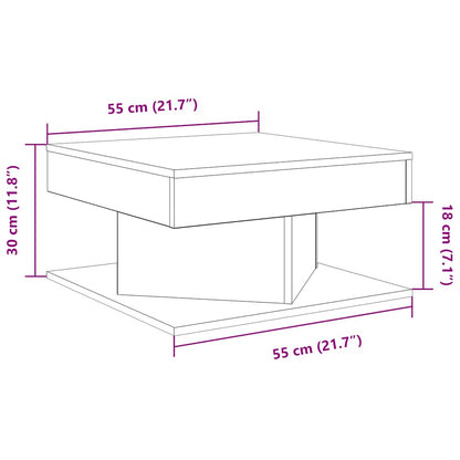 Table basse chêne artisanal 55x55x30 cm bois d'ingénierie