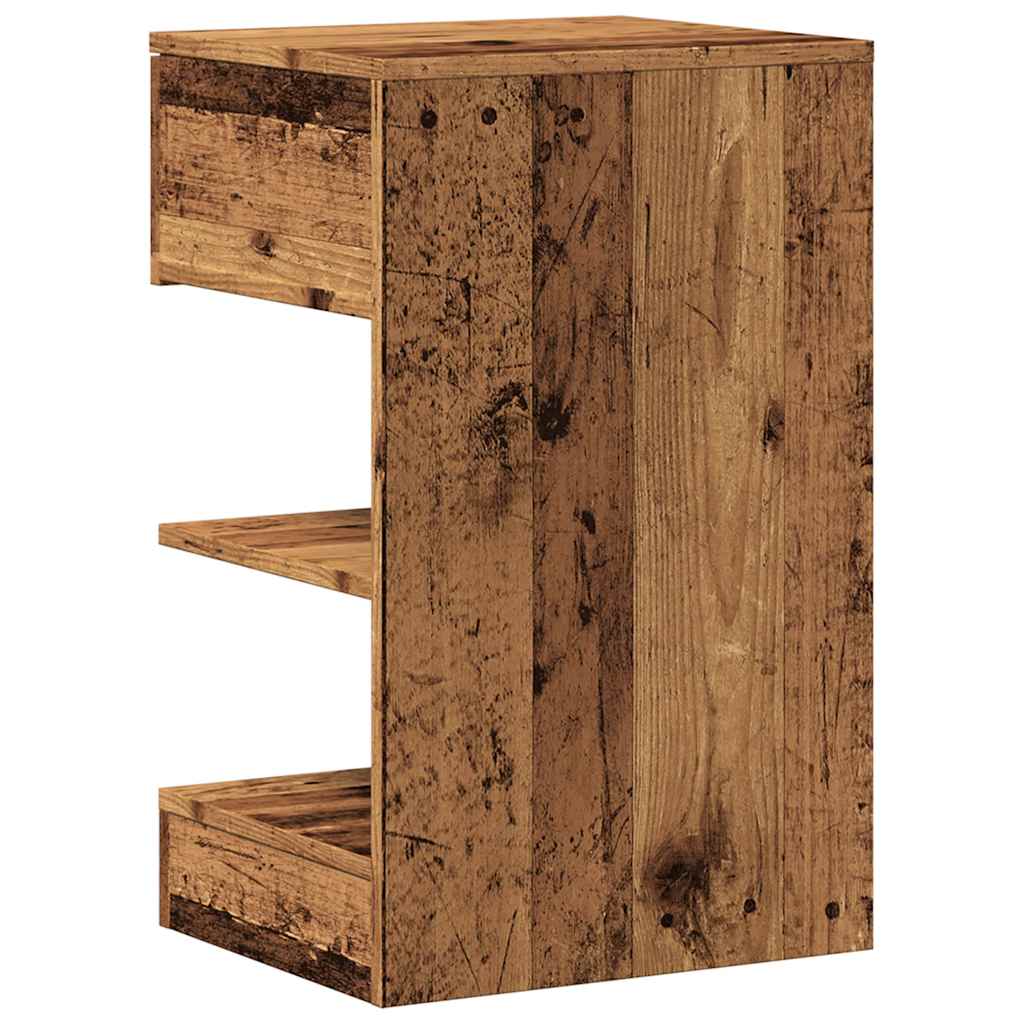 Table de chevet vieux bois 40x35x65 cm bois d'ingénierie