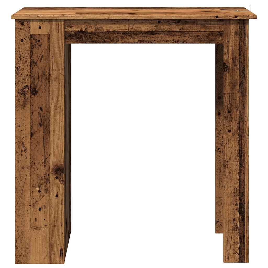 Table de bar et étagère de rangement vieux bois 102x50x103,5 cm