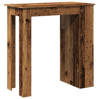 Table de bar et étagère de rangement vieux bois 102x50x103,5 cm