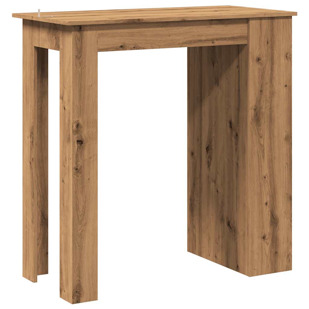 Table de bar avec étagère de rangement chêne artisanal