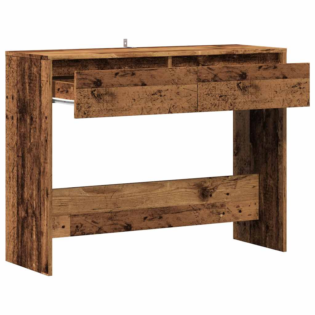 Table console vieux bois 100x35x76,5 cm bois d'ingénierie