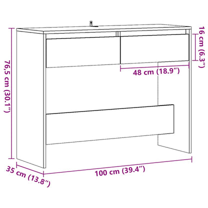 Table console vieux bois 100x35x76,5 cm bois d'ingénierie