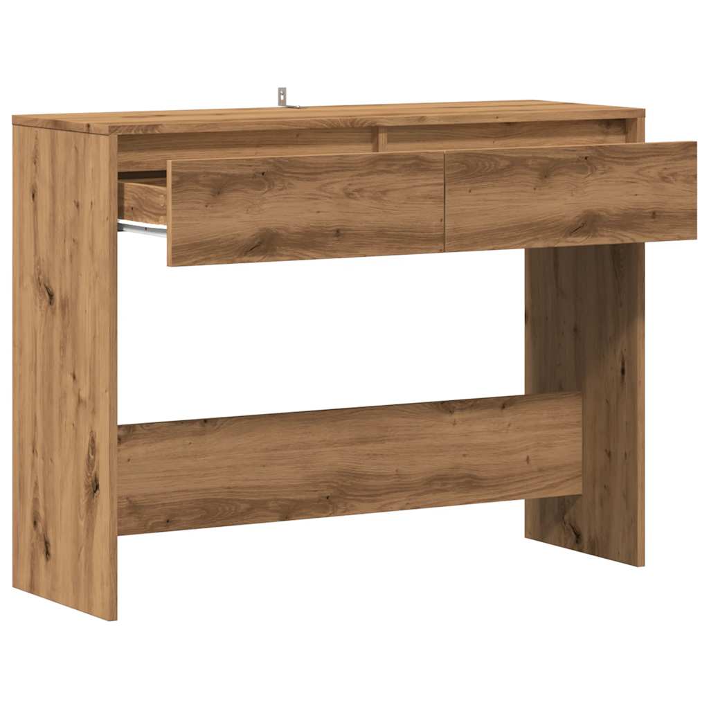 Table console chêne artisanal 100x35x76,5 cm bois d'ingénierie