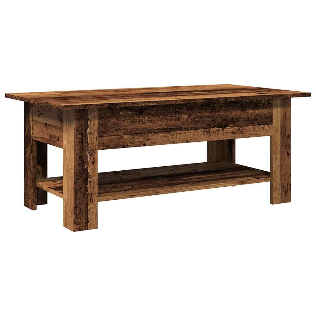 Table basse vieux bois 102x55x42 cm bois d'ingénierie