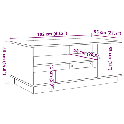 Table basse vieux bois 102x55x43 cm bois d'ingénierie