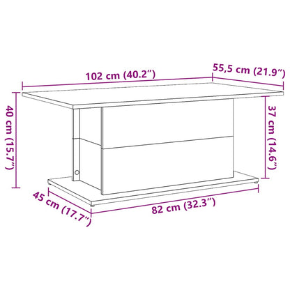 Table basse vieux bois 102x55,5x40 cm bois d'ingénierie