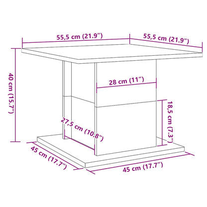 Table basse vieux bois 55,5x55,5x40 cm bois d'ingénierie