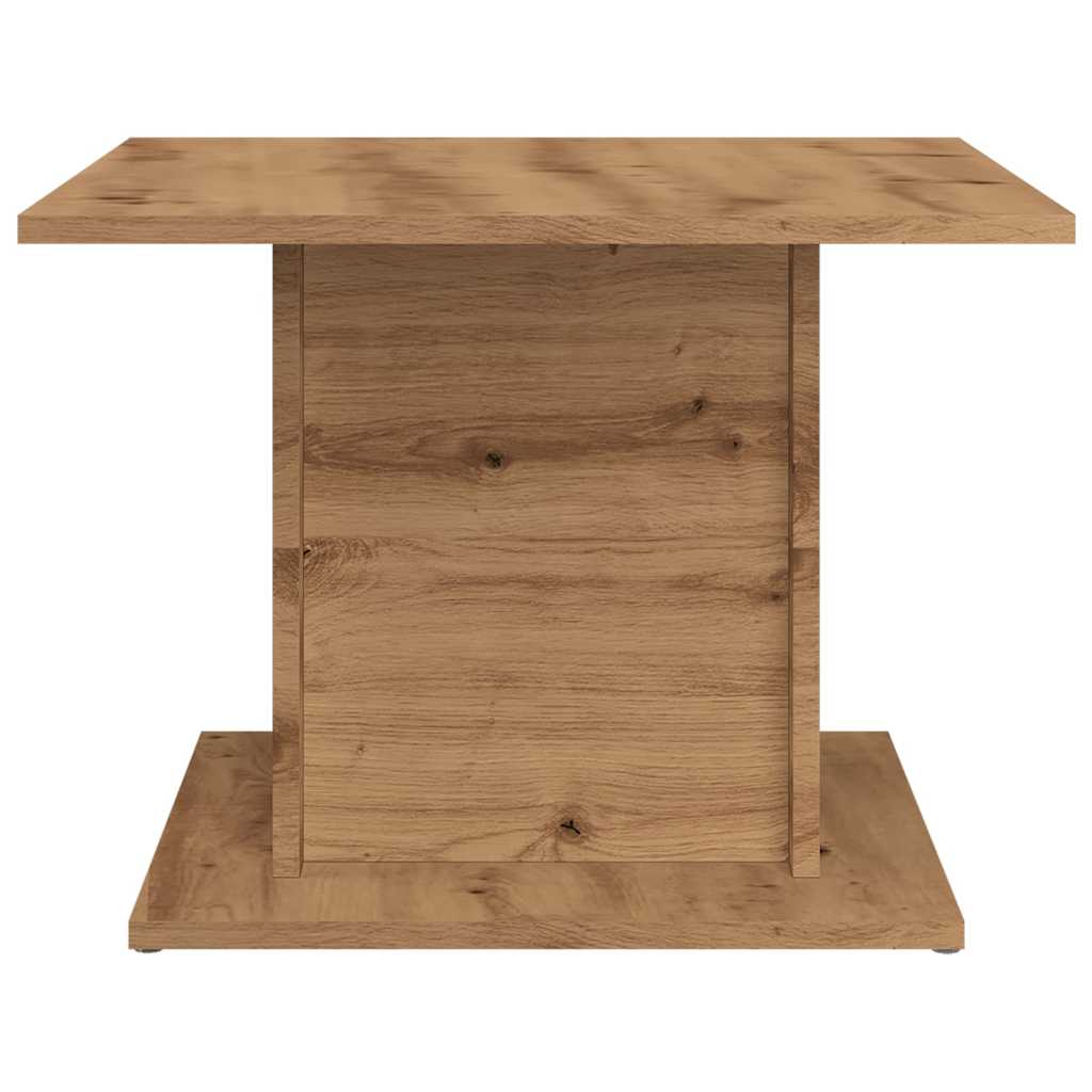 Table basse chêne artisanal 55,5x55,5x40 cm bois d'ingénierie