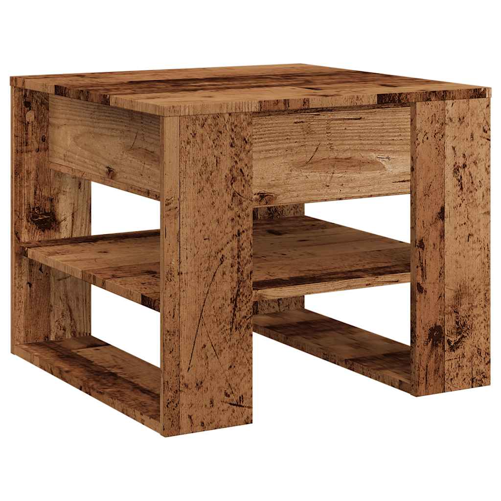 Table basse vieux bois 55,5x55x45 cm bois d'ingénierie