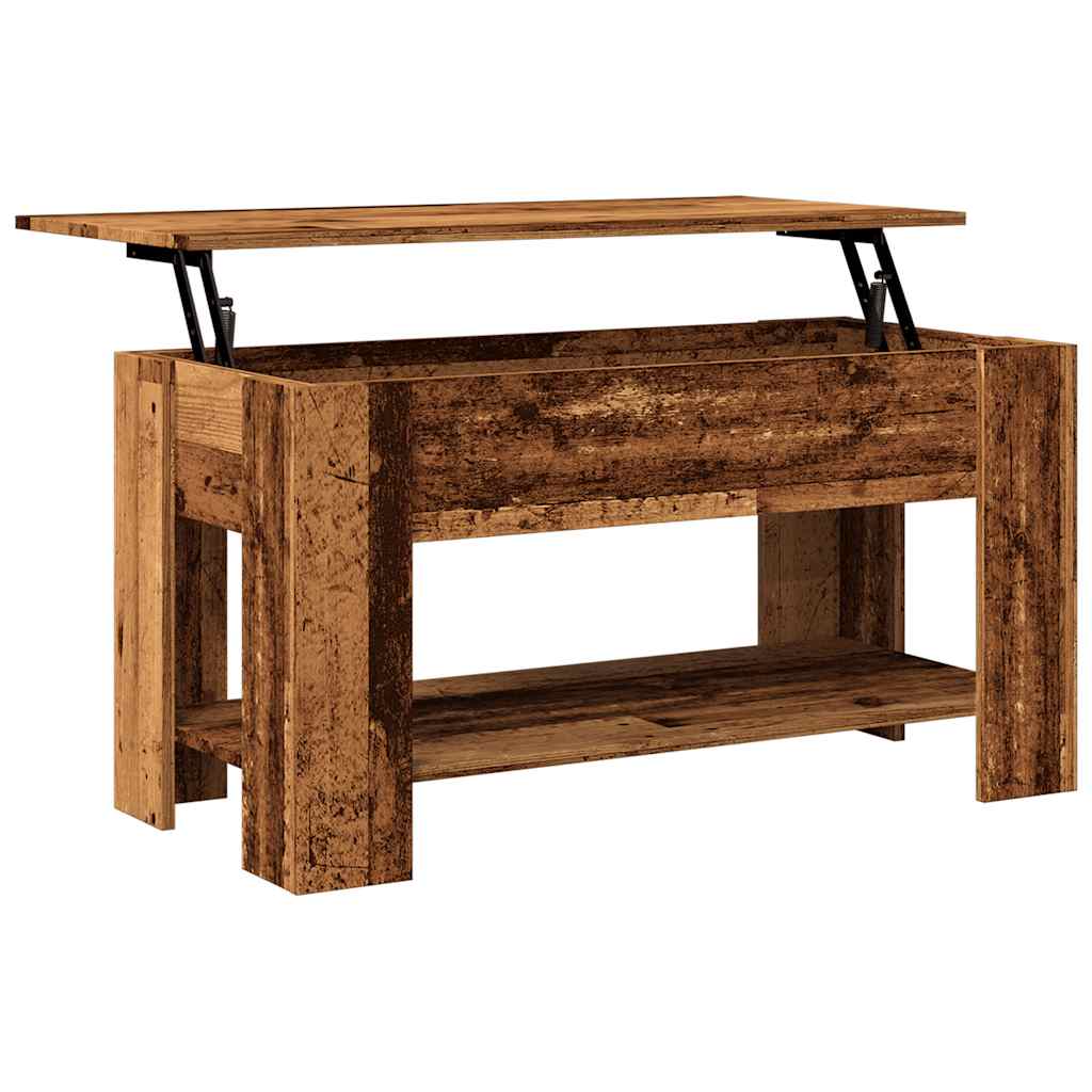 Table basse vieux bois 101x49x52 cm bois d'ingénierie