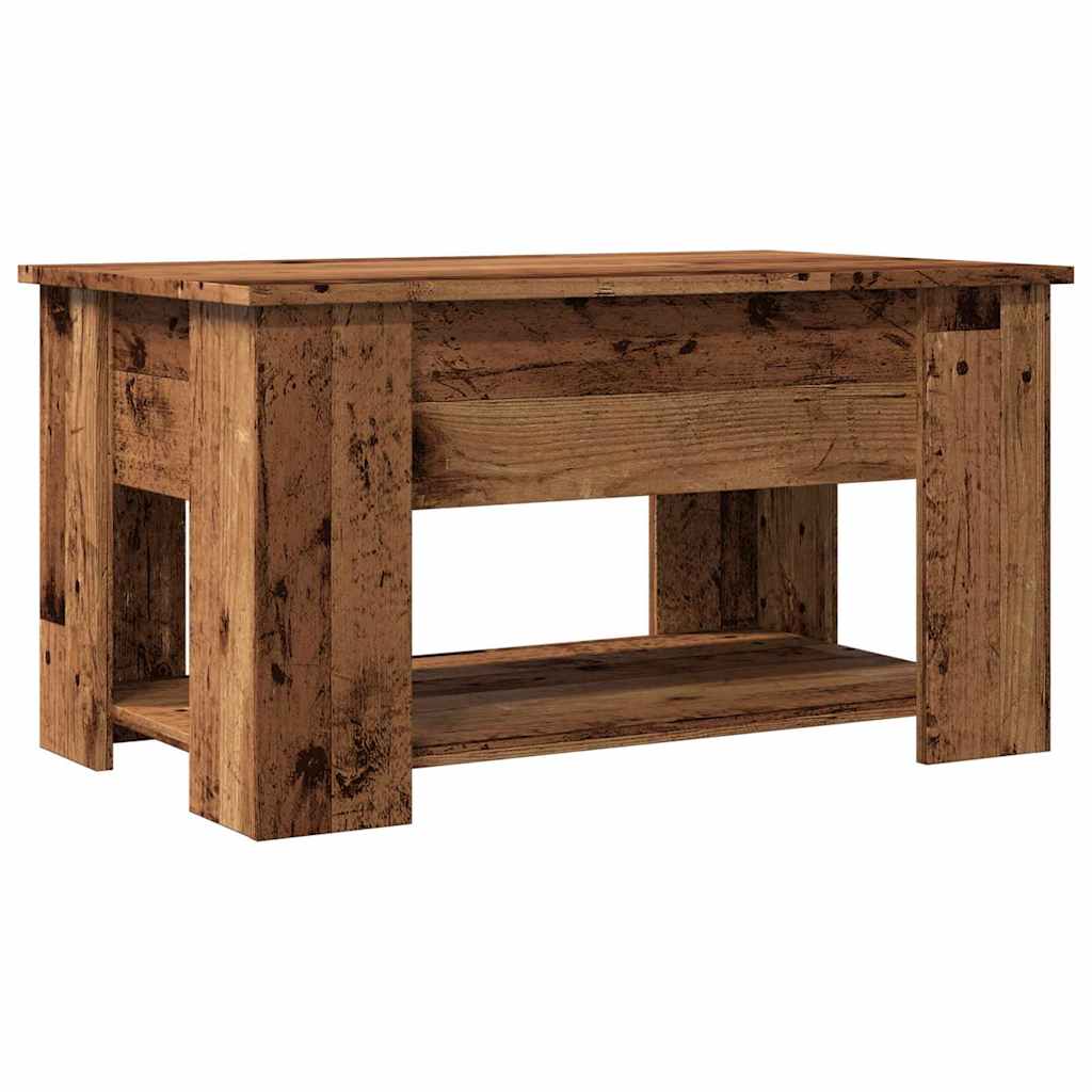 Table basse vieux bois 79x49x41 cm bois d'ingénierie