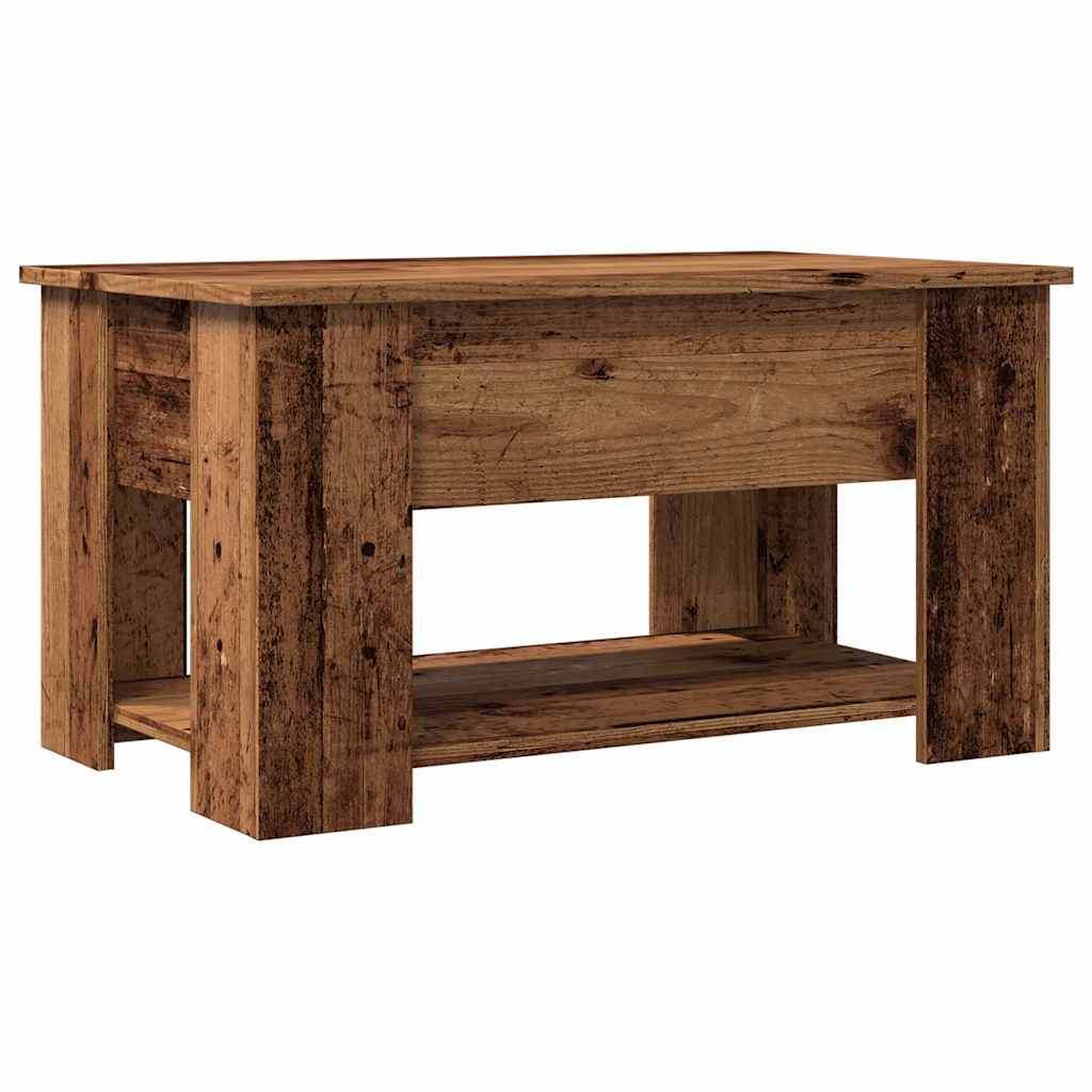 Table basse vieux bois 79x49x41 cm bois d'ingénierie