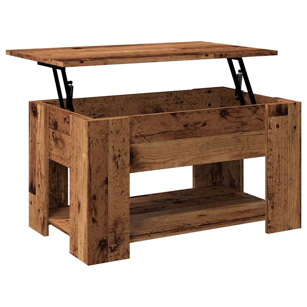 Table basse vieux bois 79x49x41 cm bois d'ingénierie