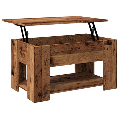 Table basse vieux bois 79x49x41 cm bois d'ingénierie