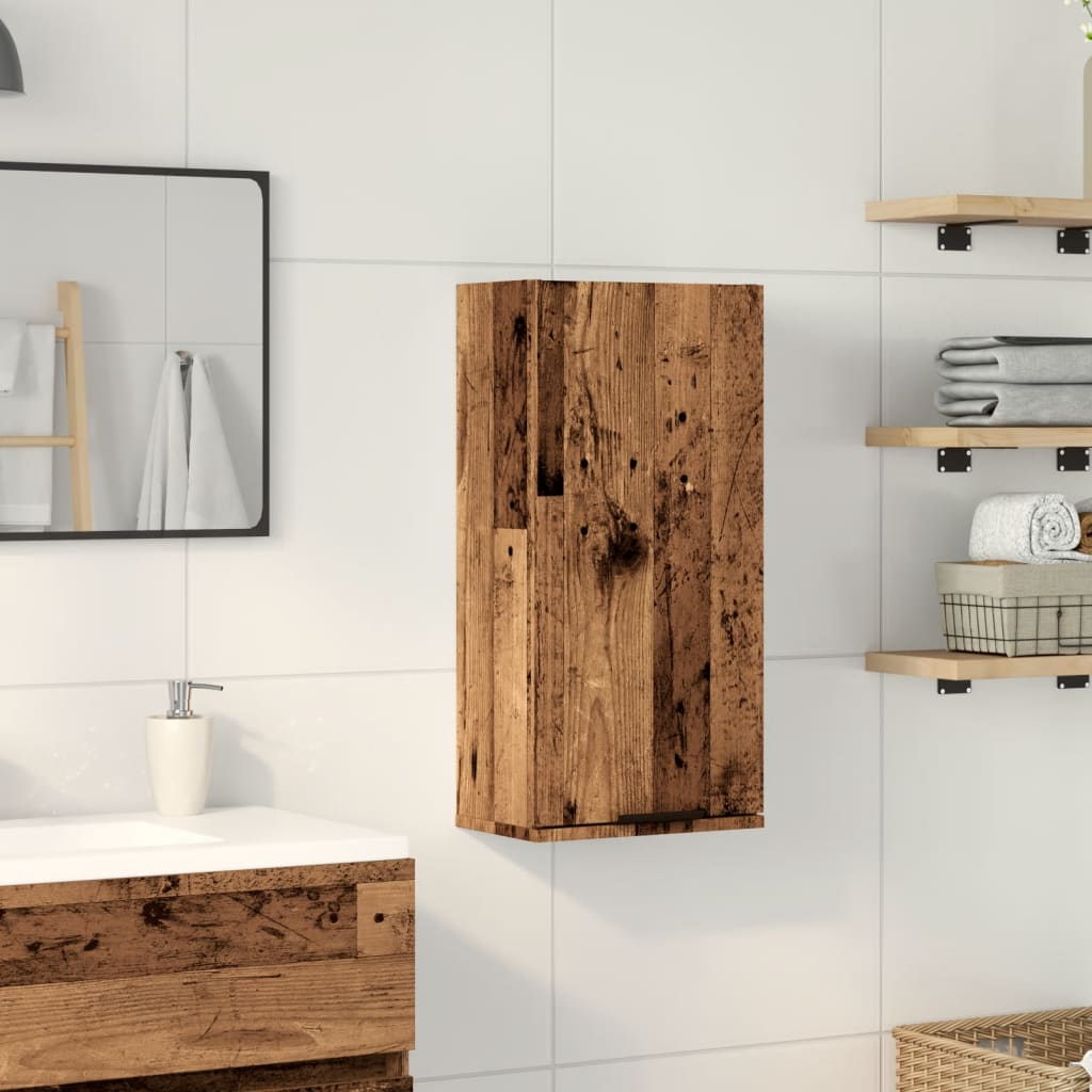 Armoire de salle de bain murale vieux bois 32x20x67 cm